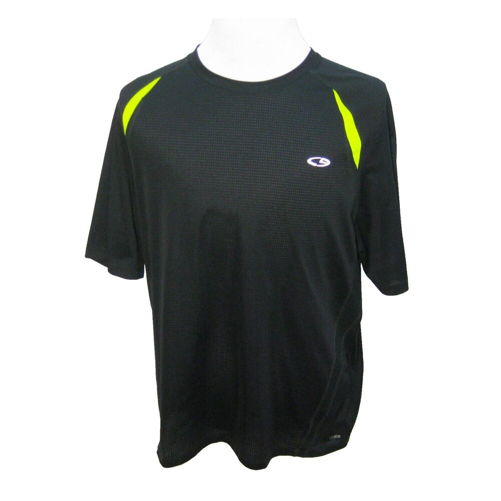 CHAMPION Men's (Size XL) Black Short Sleeve Athletic Reflective Running T-Shirt